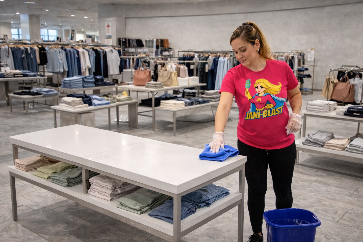 commercial retail cleaning display